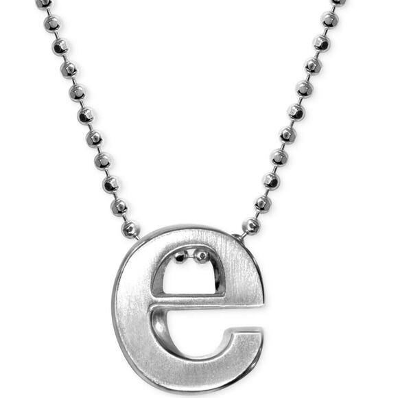 Alex Woo Sterling Silver ‘E’ Initial Pendant Necklace NY Designer Luxury Fashion - Picture 1 of 13